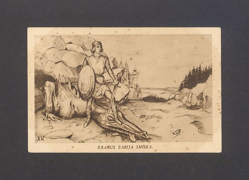 Krakus zabija smoka.