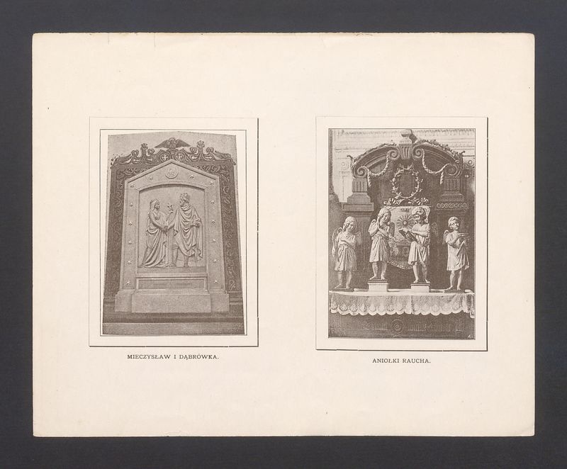 Mieczysław i Dąbrówka, Aniołki Raucha – ilustracje umieszczone w publikacji E. Raczyńskiego, Wspomnienia z Wielkopolski.