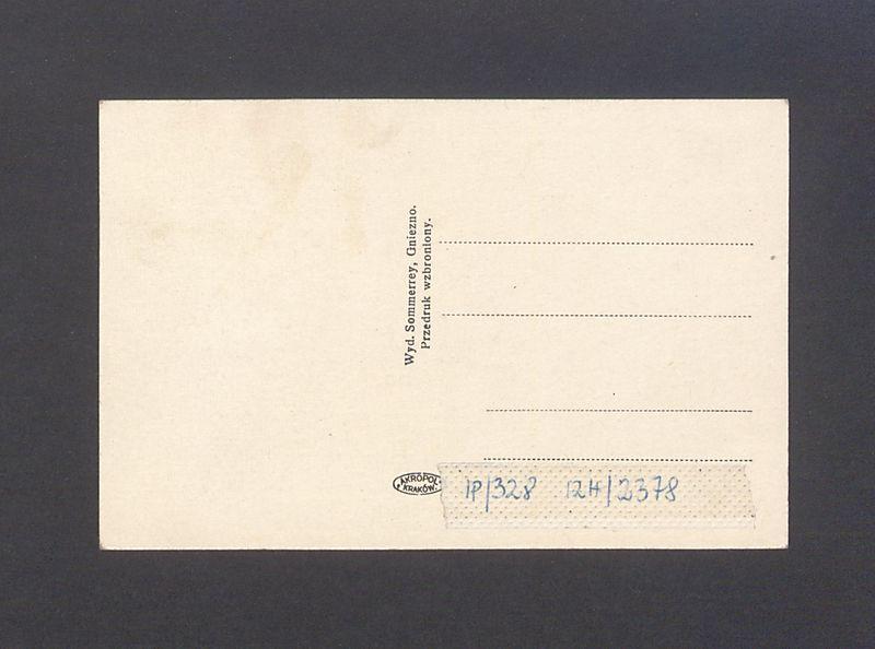 Pomnik Bolesława Chrobrego - pocztówka wydana przez Józefa Chociszewskiego.