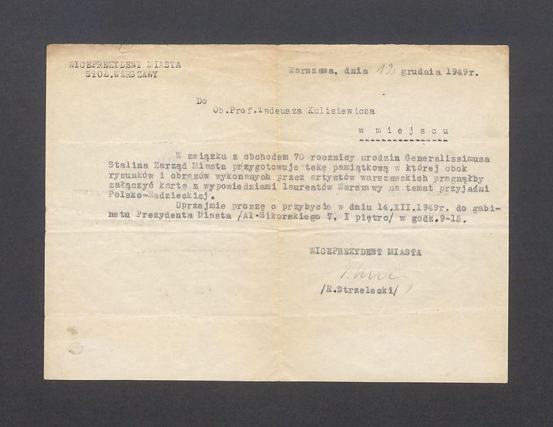 W związku z obchodem 70 rocznicy urodzin Generalissimusa Stalina [...]