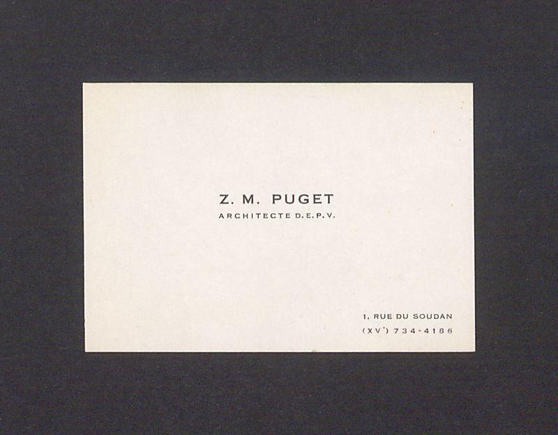 Wizytówka, Z. M. Puget