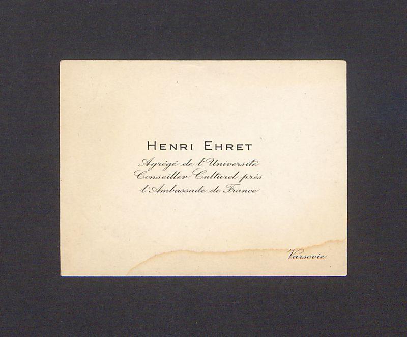Wizytówka, Henri Ehret