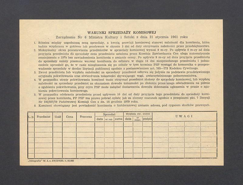 Pokwitowanie komisowe. Z cyklu "Matka" IV rysunek 1971
