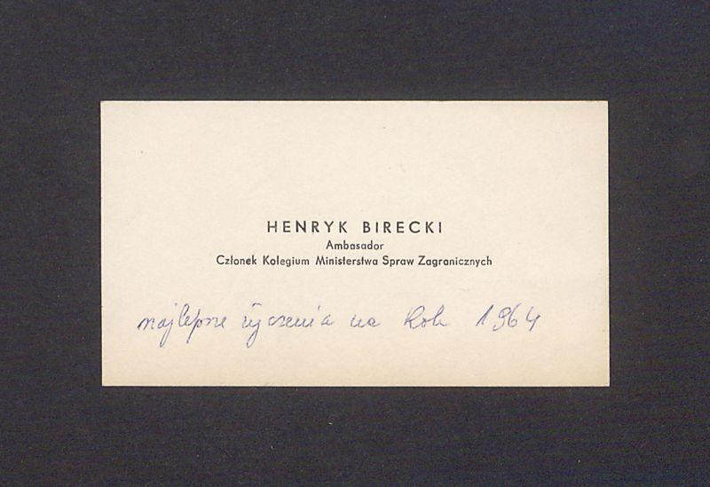 Wizytówka, Henryk Birecki