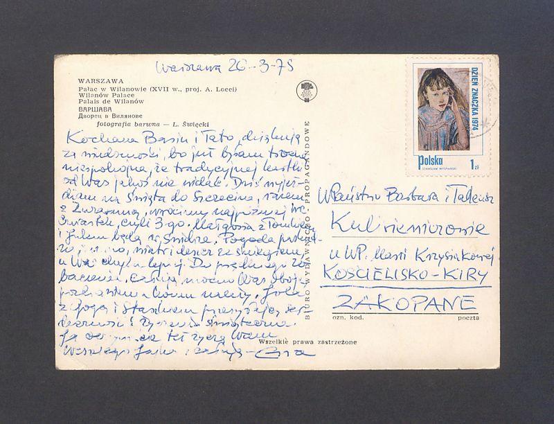 Kochana Basiu i Tato, dziękuję za wiadomości [...]