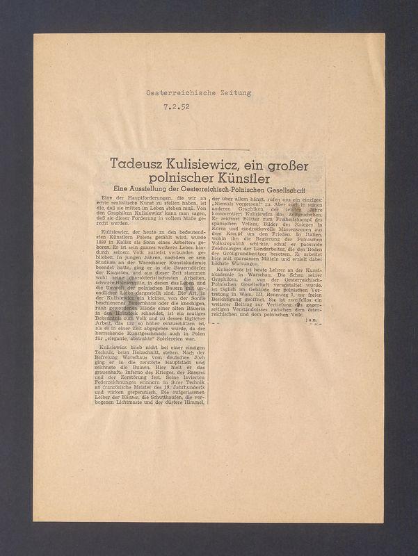 Tadeusz Kulisiewicz, ein grosser polnischer Kunstler