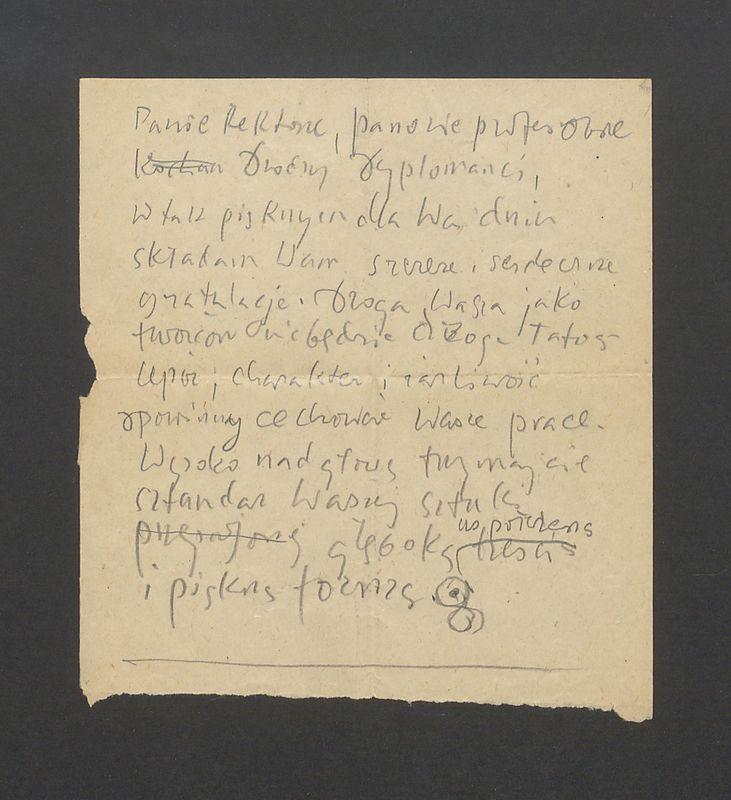 Panie Rektorze, panowie profesorowie [...]