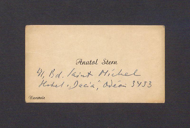 Wizytówka, Anatol Stern