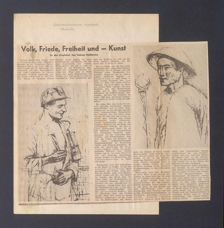 Volk, Friede, Freiheit und - Kunst zu den Graphiken von Tadeusz Kulisiewicz