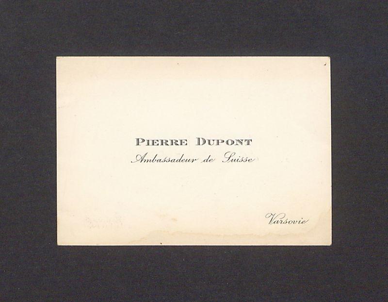 Wizytówka, Pierre Dupont