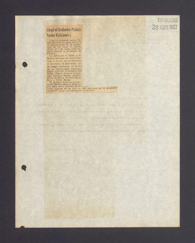 Llego el Grabador Polaco Tadeo Kulisiewicz