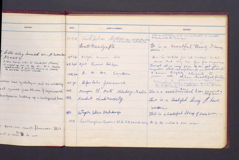 Księga gości z wystawy T. Kulisiewicza w New Delhi, cz. 1