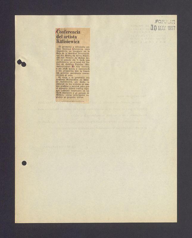 Conferencia del artista Kulisiewicz