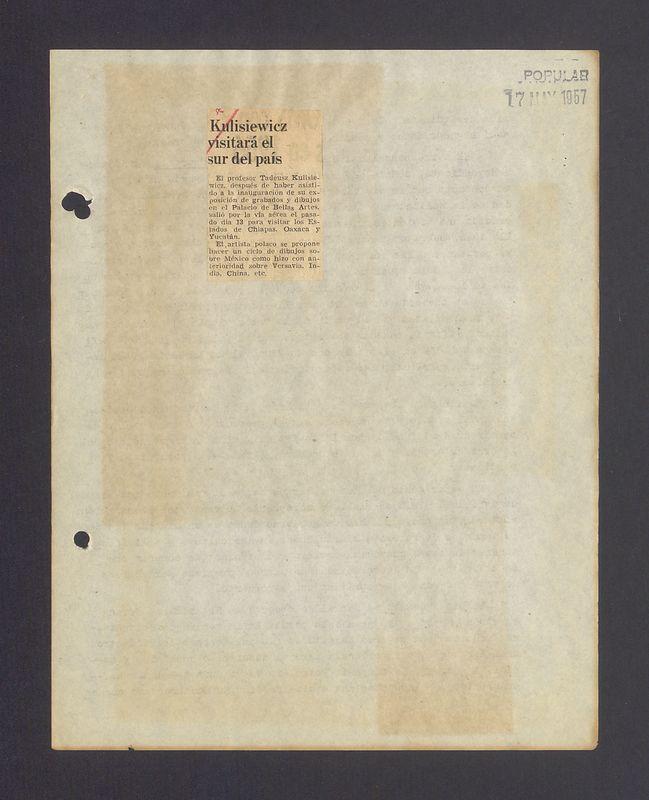 Kulisiewicz visitara el sur del pais