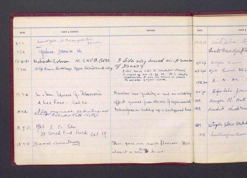 Księga gości z wystawy T. Kulisiewicza w New Delhi, cz. 1