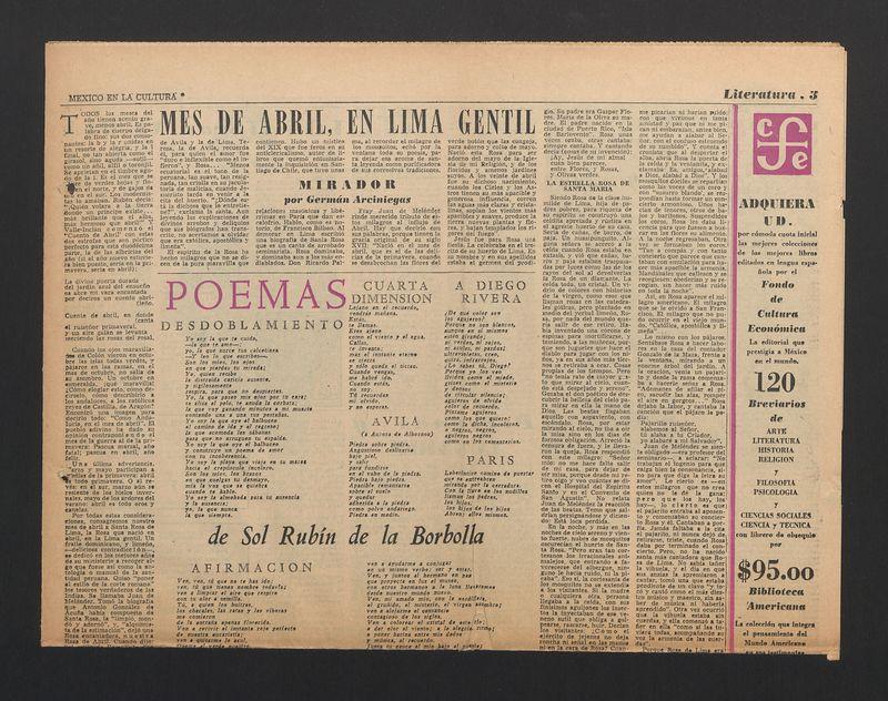 Mes de abril, en lima gentil