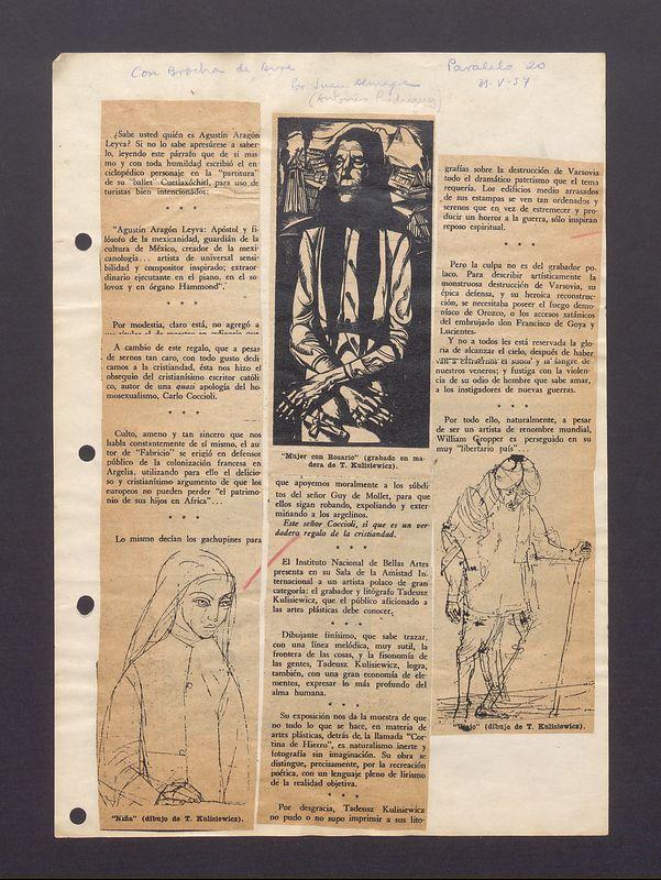 Mujer con Rosario (grabado en madera de T. Kulisiewicz)