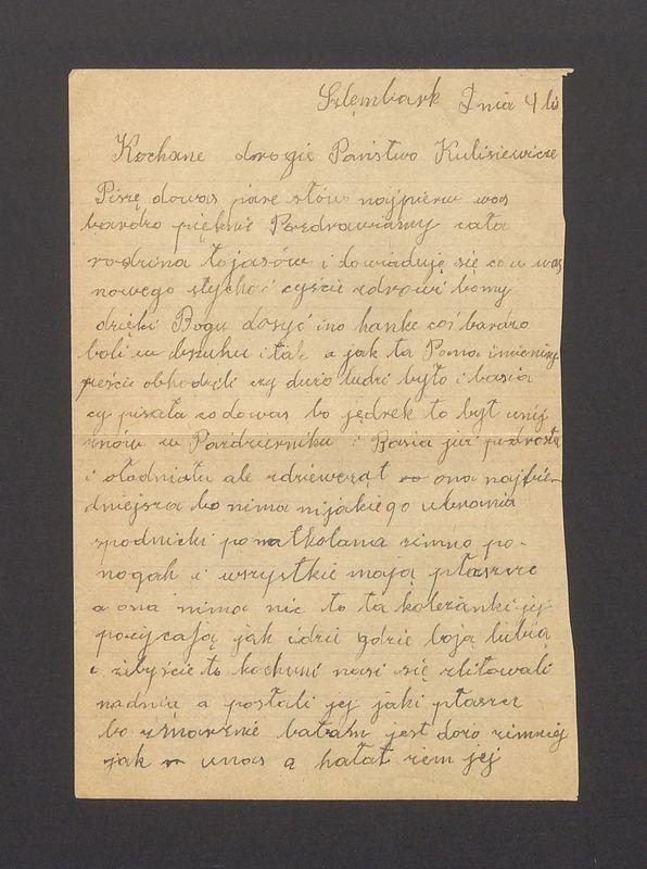 Kochane drogie Państwo Kulisiewicze. Piszę dowas pare słów [...]