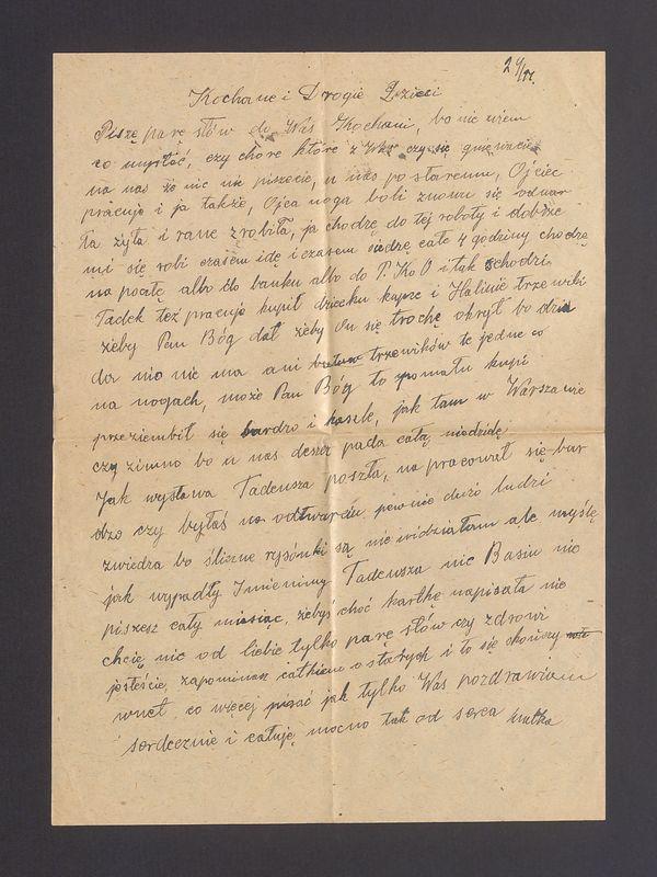 Kochane i Drogie Dzieci Piszę parę słów do Was Kochani [...]