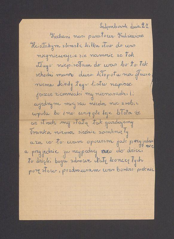 Kochani nasi państwo Kulisiewicze. Hciałabym skreślić kilka słów do was [...]