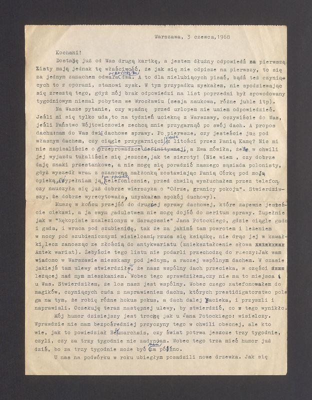 Kochani! Dostaję już od Was drugą kartkę [...]