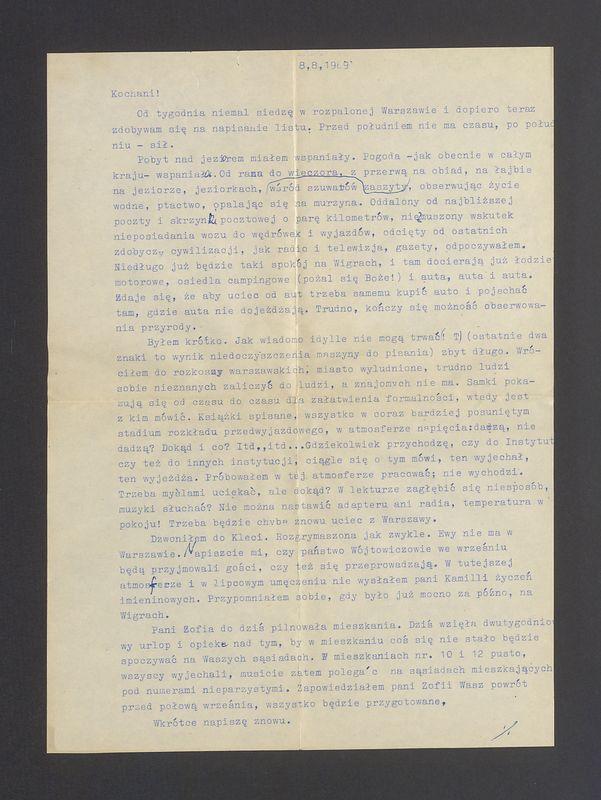 Kochani! Od tygodnia niemal siedzę w rozpalonej Warszawie [...]