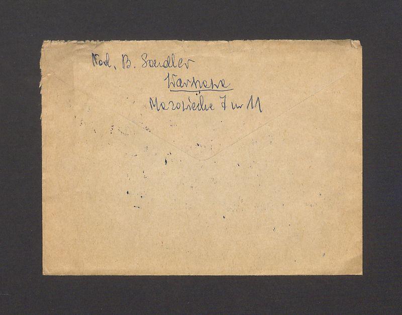 Koperta, nad. B. Sandler