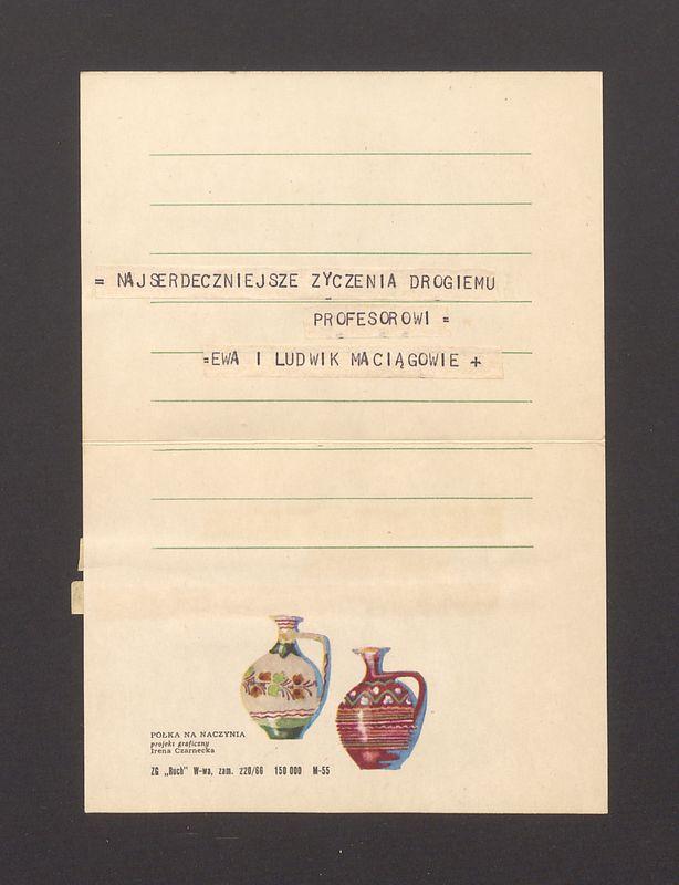 Telegram. Najserdeczniejsze życzenia drogiemu profesorowi [...]