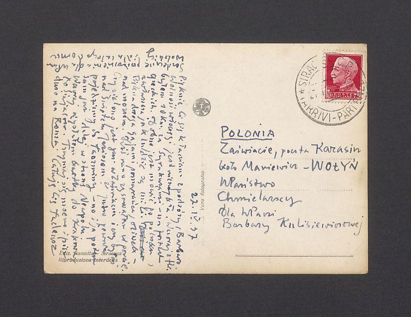 Pięknie Ci się kłaniam z podróży, Barbaro [...]