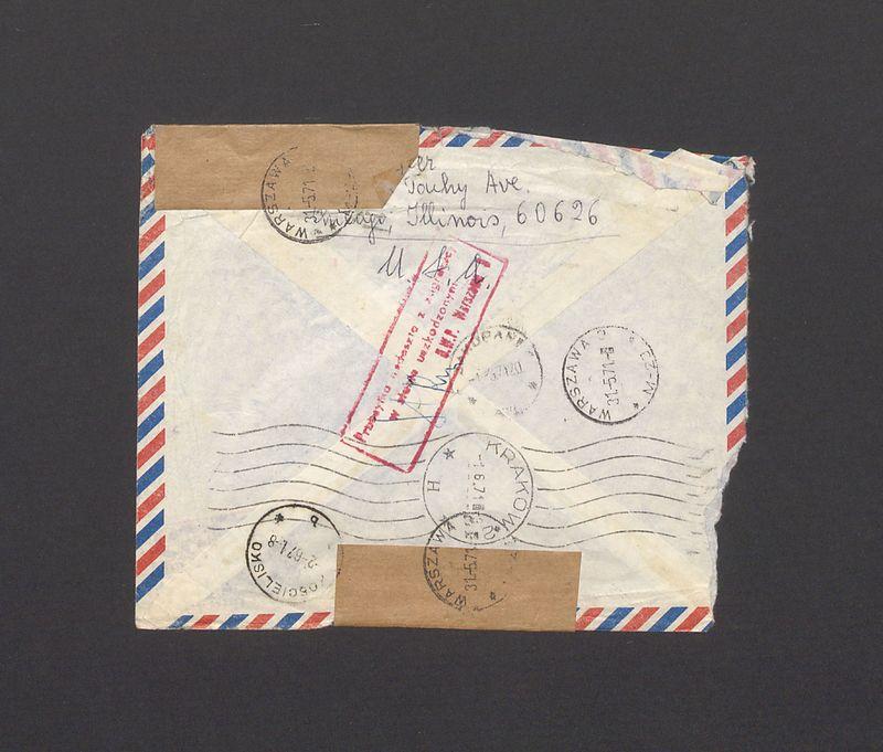 Koperta, adr. W. Państwo Barbara i Tadeusz Kulisiewiczowie