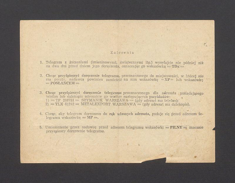 Telegram. Proszę o pilne porozumienie się z Departamentem Plastyki [...]