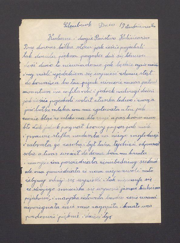 Kochane i drogie Państwo Kulisiewicze. Piszę dowas kilka słów [...]