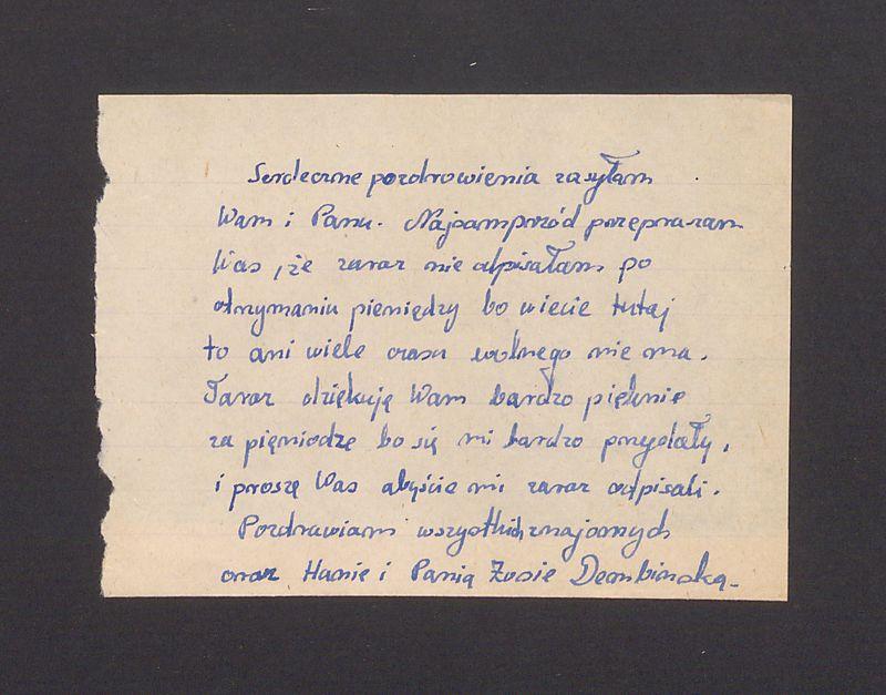 Serdeczne pozdrowienia zasyłam Wam i Panu [...]