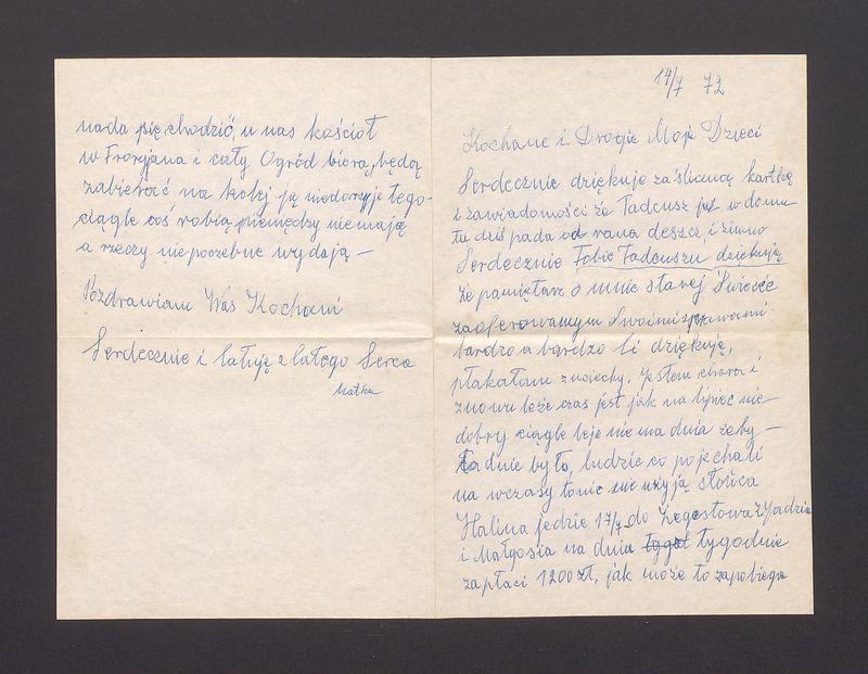 Kochane i Drogie Moje Dzieci Serdecznie dziękuję za śliczną kartkę [...]