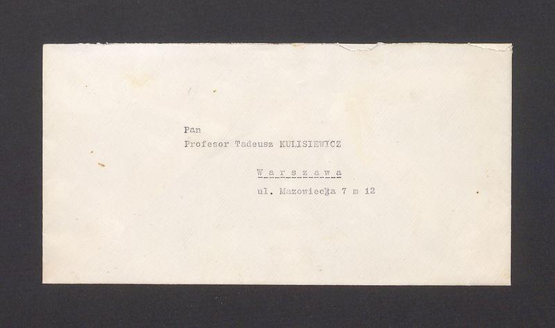 Koperta, Pan Profesor Tadeusz Kulisiewicz