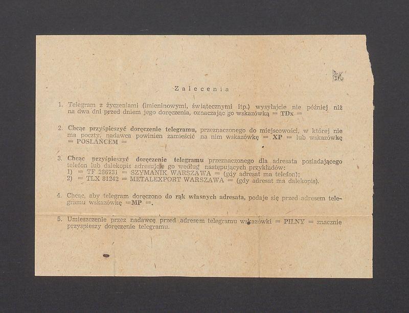 Telegram. Tadeusz bardzo serdeczne gratulacje [...]