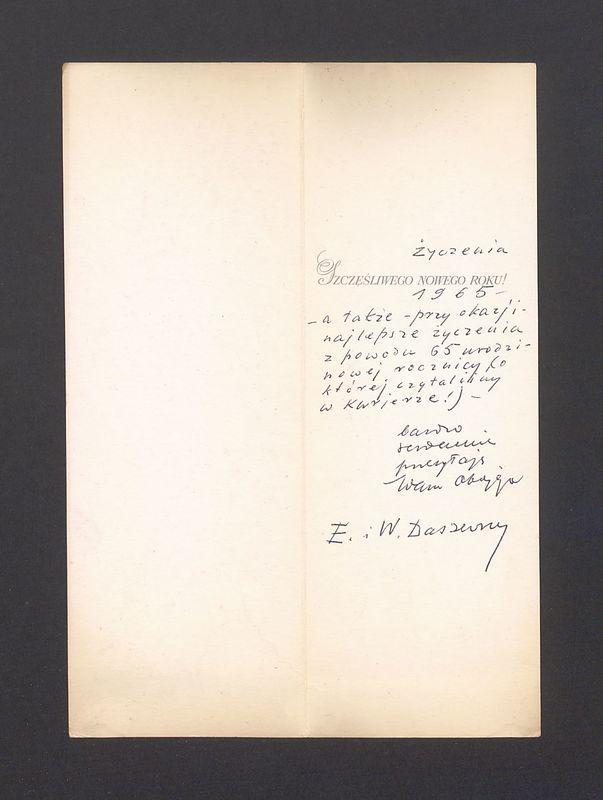 Życzenia Szczęśliwego Nowego Roku 1965 [...]