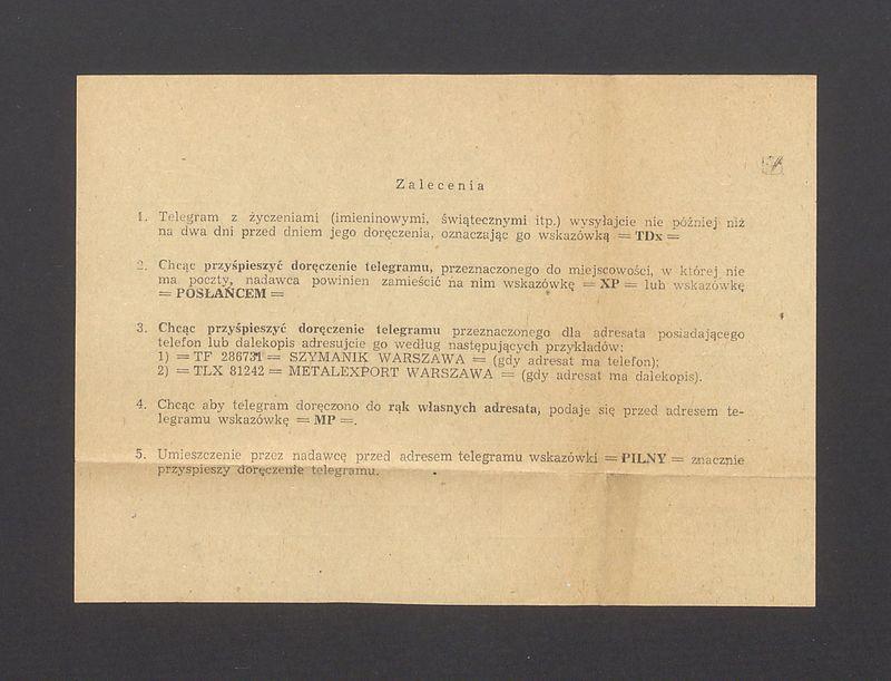 Telegram. Spowodu choroby nie mogę przyjechać w piątek [...]