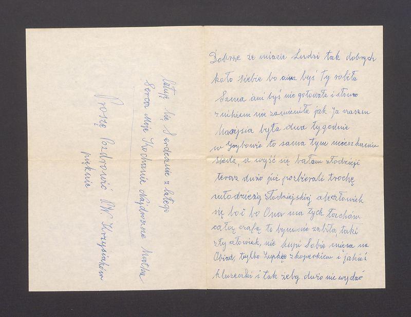 Kochana Baszinko Serdecznie dziękuję za kartkę którą dostałam [...]