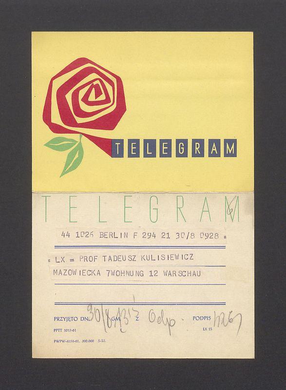 Telegram. Herzliche glueckwuensche zu der schoenen [...]