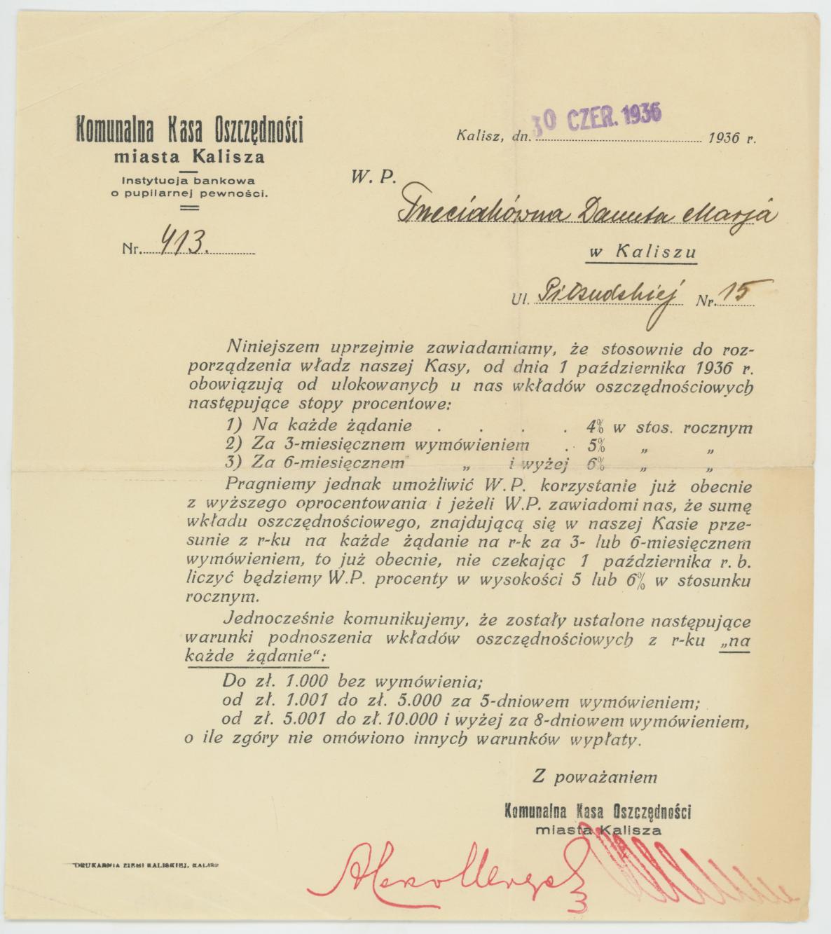 Druk Komunalnej Kasy Oszczędności m. Kalisza