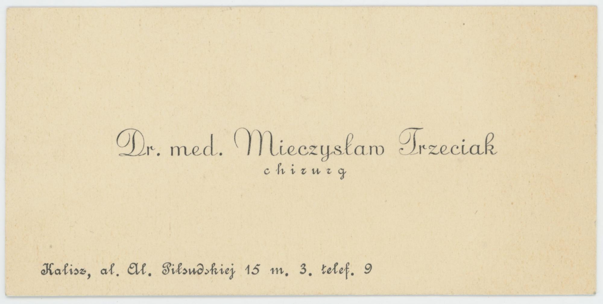 Wizytówka Mieczysława Trzeciaka
