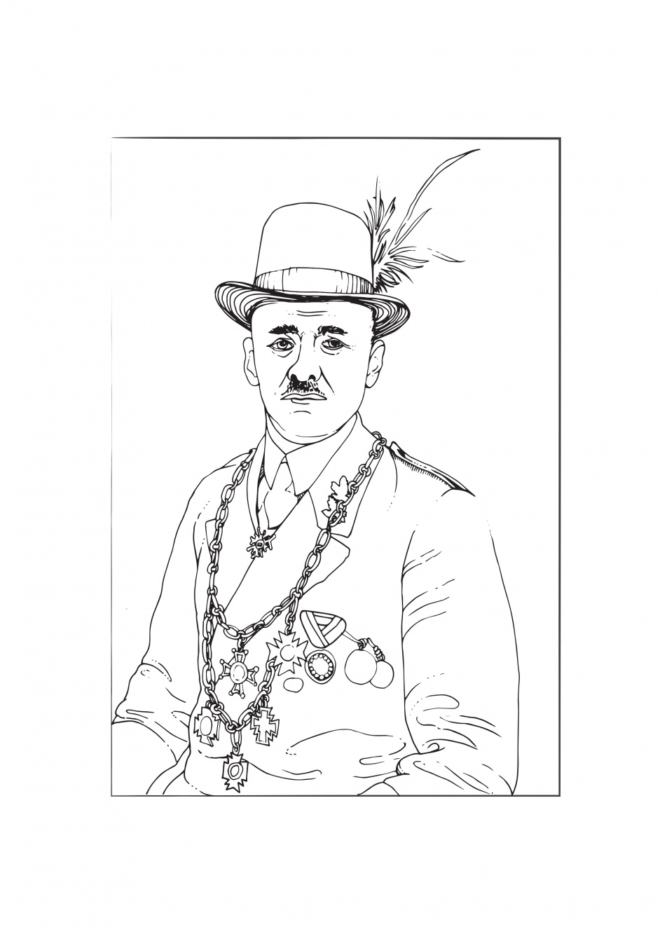 Portret Andrzeja Galantowicza do kolorowania