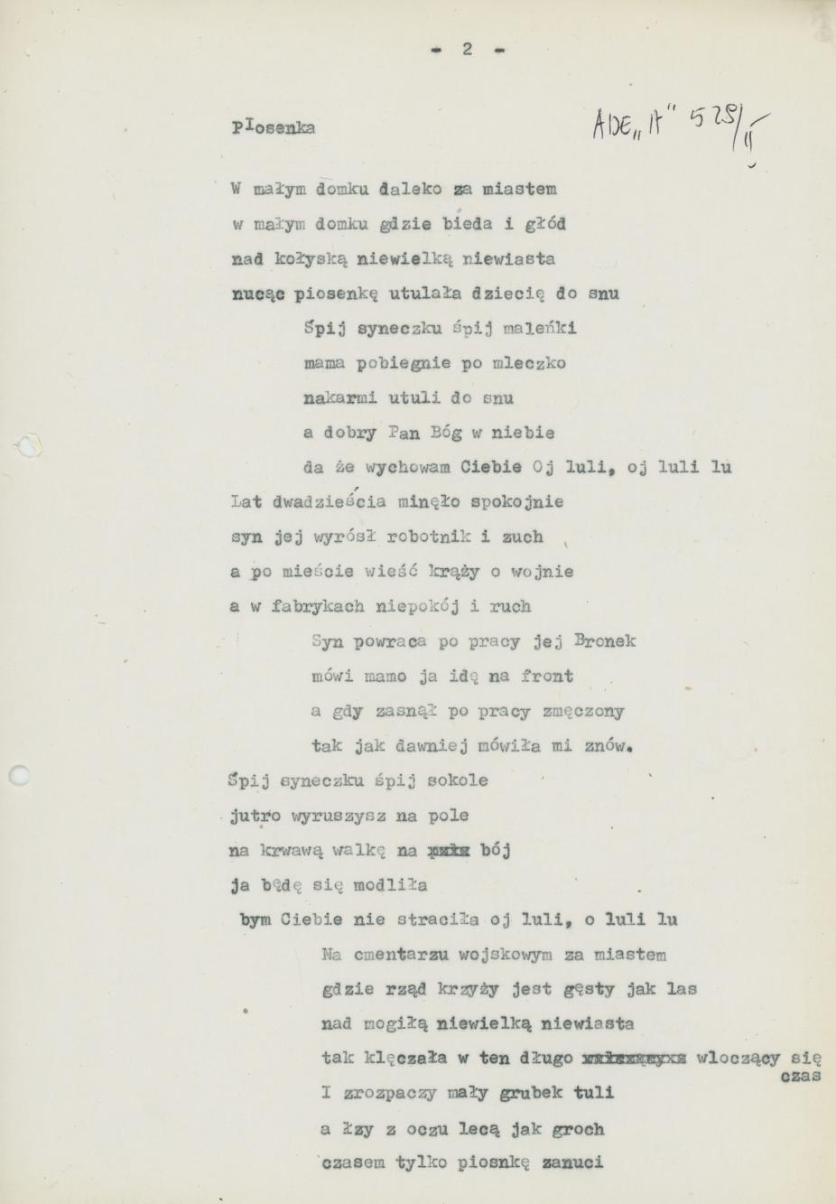 Piosenki śpiewane w czasie I wojny światowej