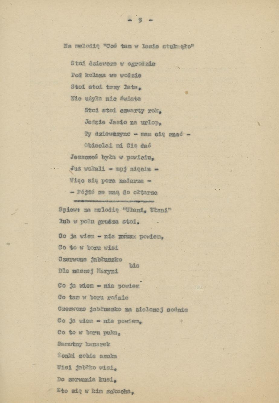 Przyśpiewki i piosenki wg nieznanego autora