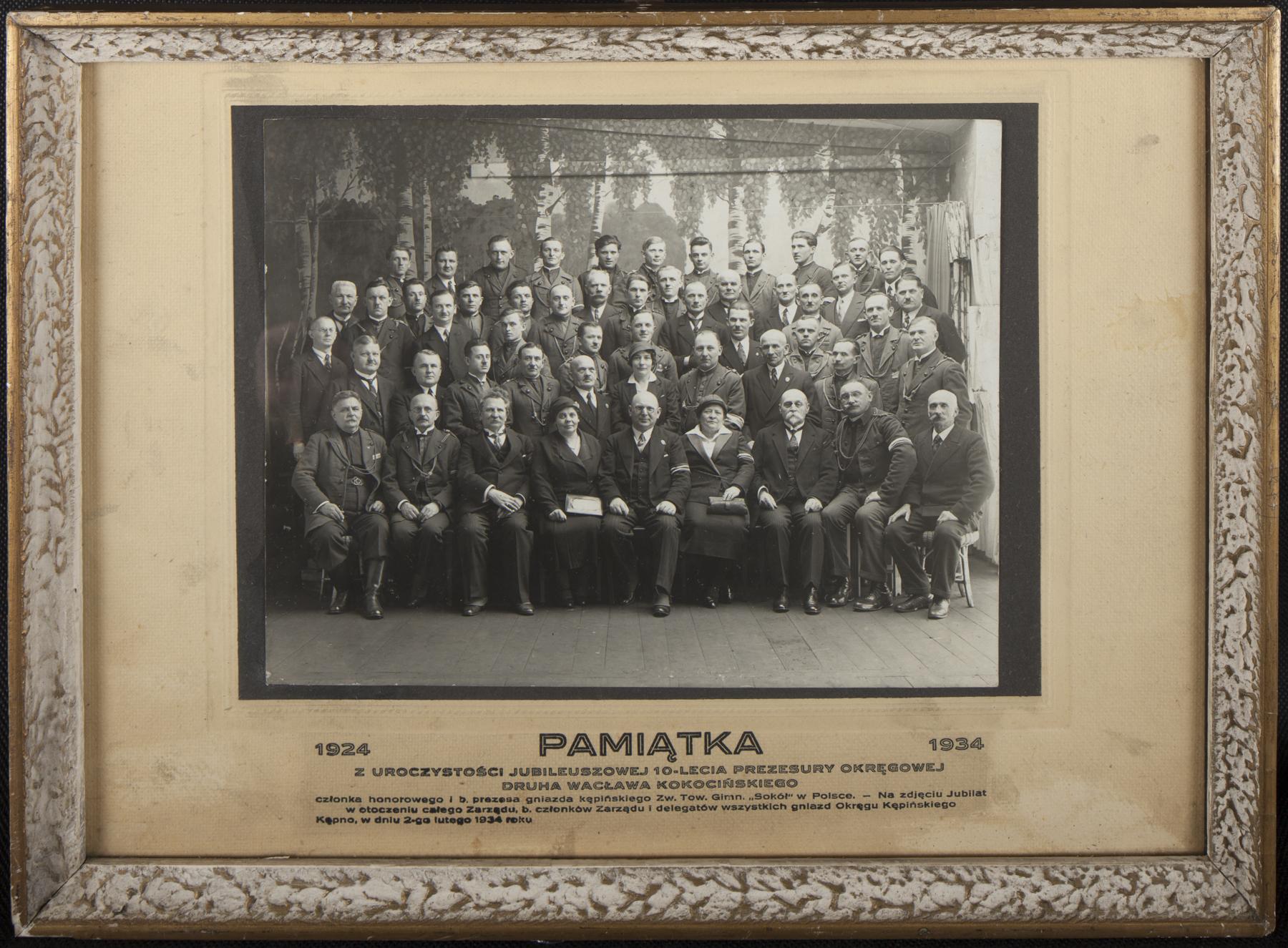 Pamiątka z uroczystości jubileuszowej X-lecia prezesury okręgowej druha Wacława Kokocińskiego