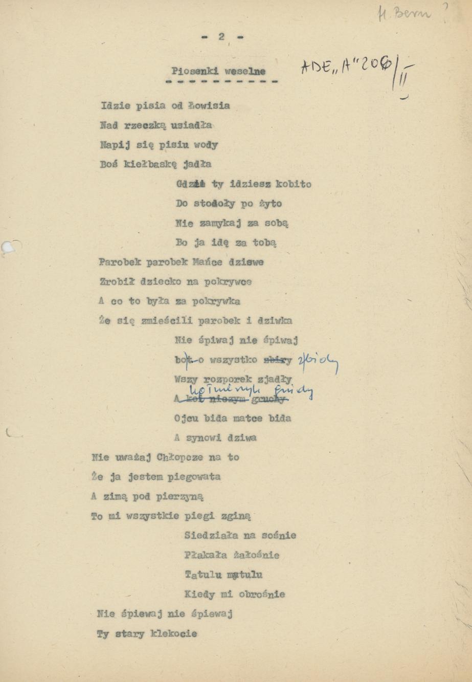 Przyśpiewki i zwyczaje weselne