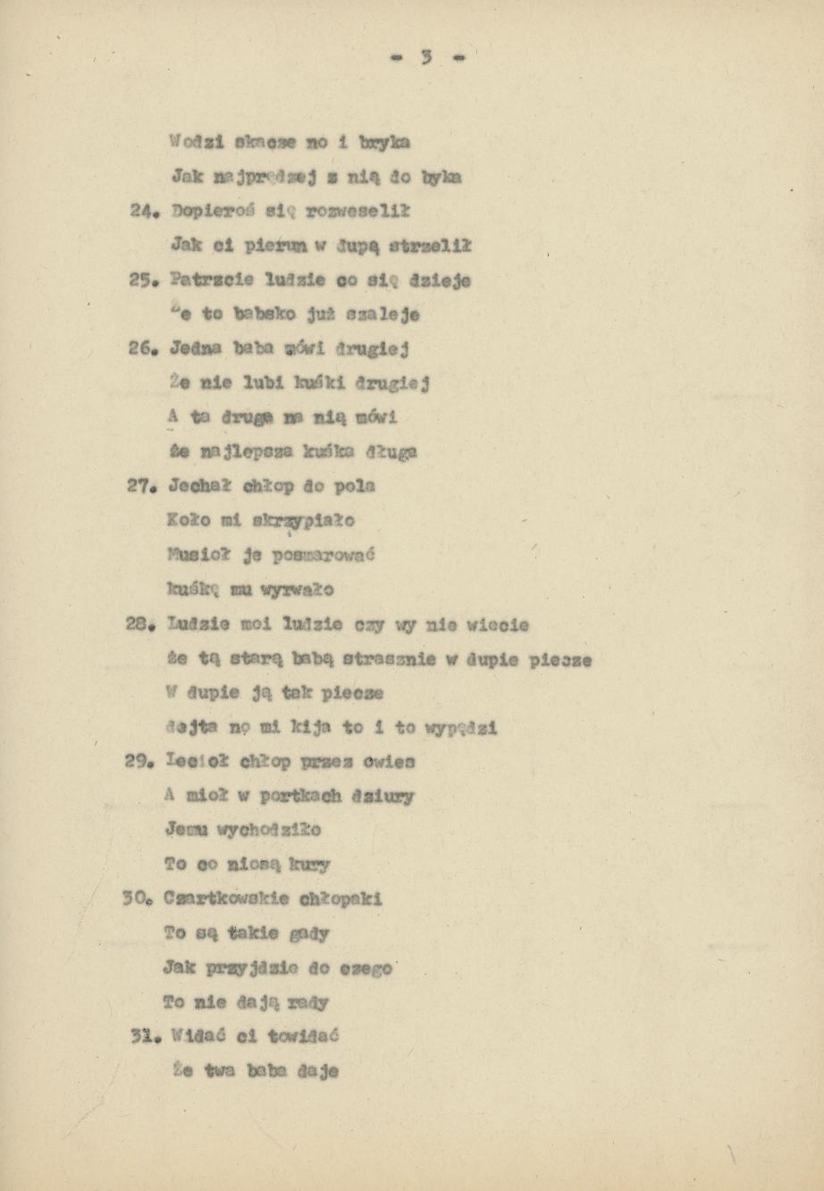 Przyśpiewki weselne z Czartek