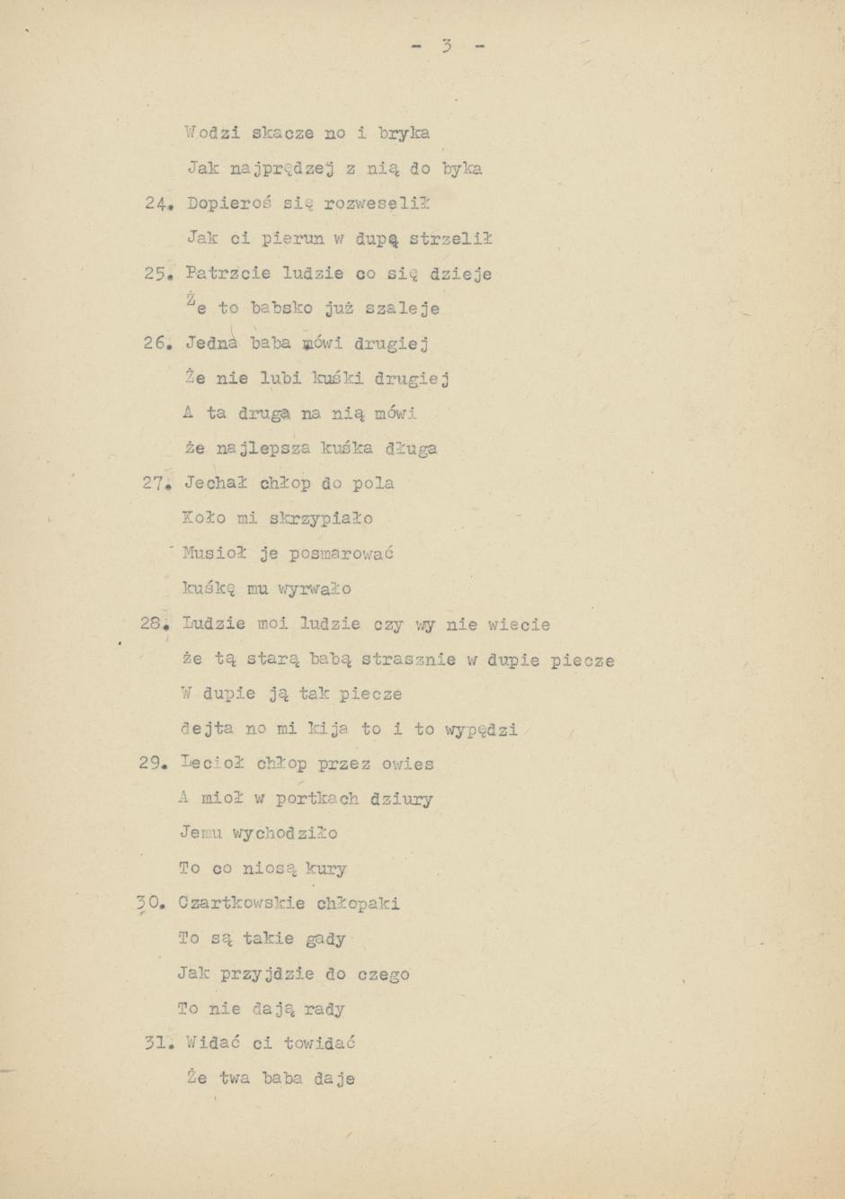 Przyśpiewki weselne z Czartek