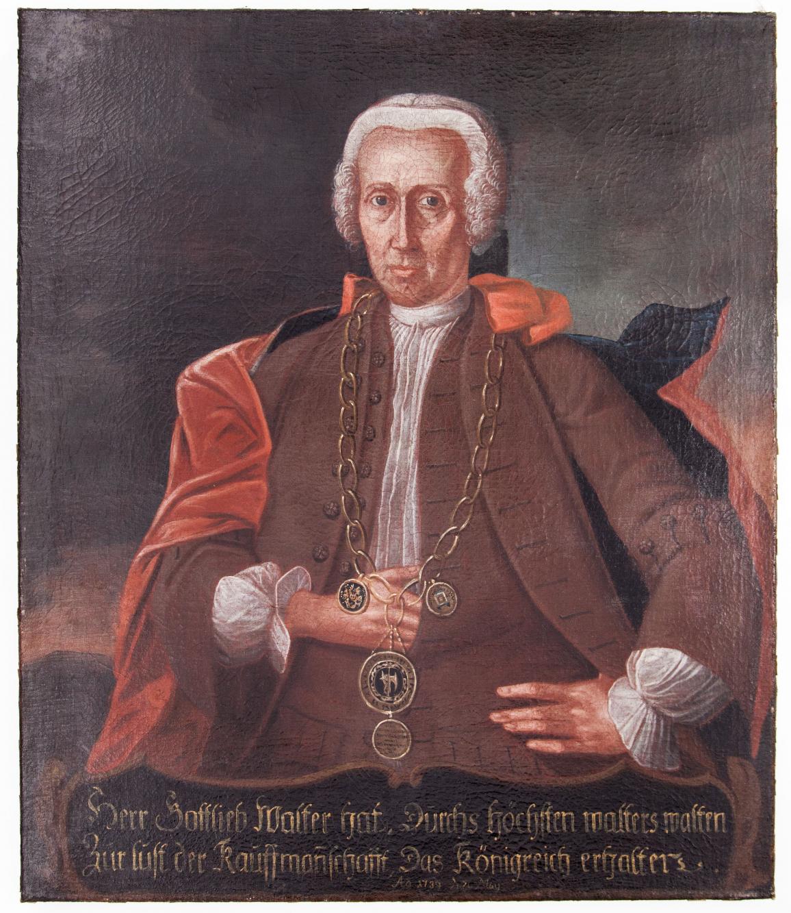 Portret króla kurkowego Gottlieba Waltera